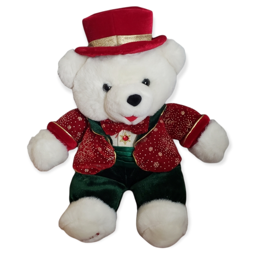 Vintage Dan Dee Christmas Bear 2003 stuffed animal 12in